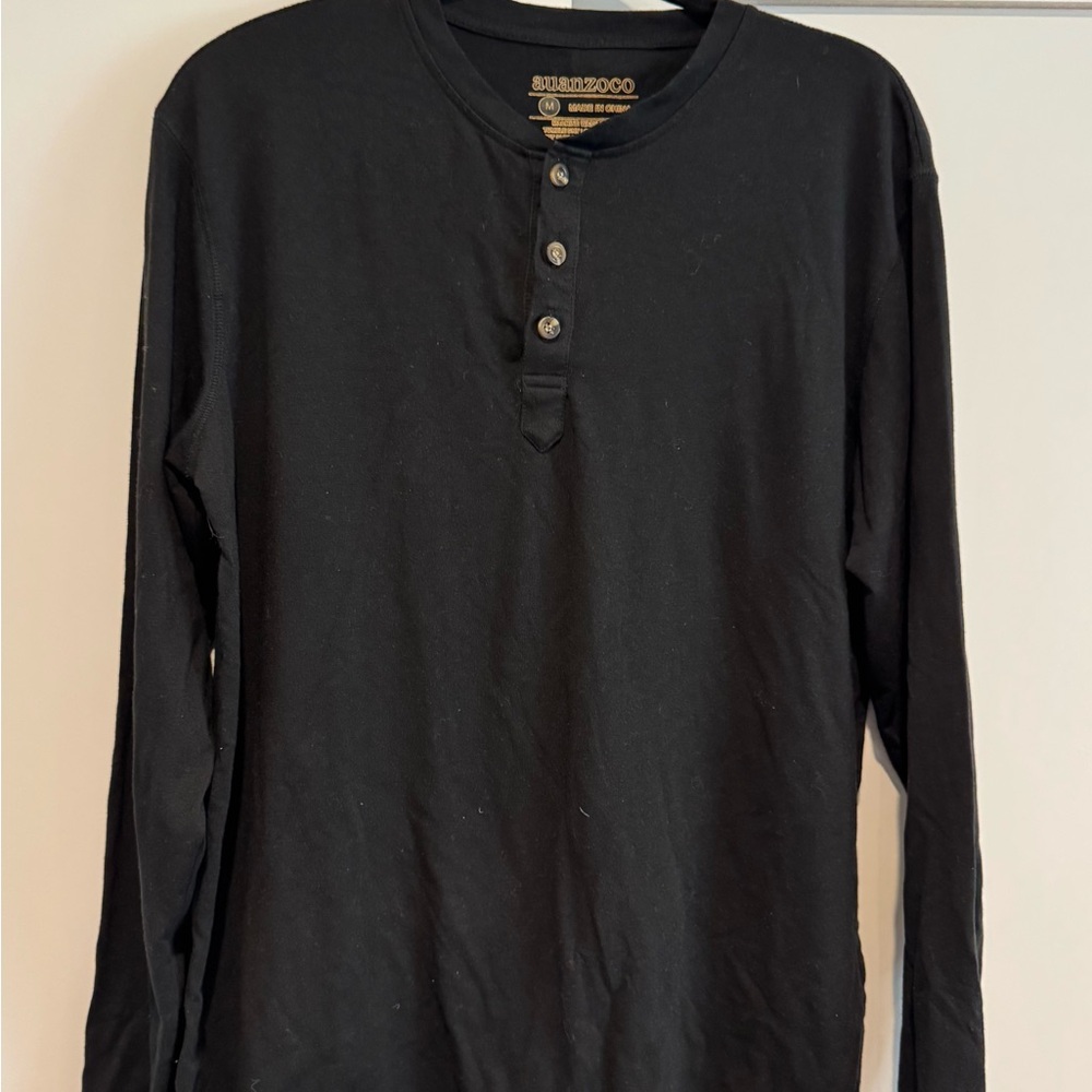 Men's Black Henley Shirt